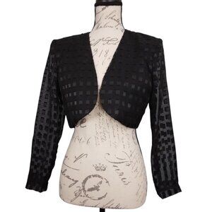 Vintage Bolero Cropped Jacket Black | Size 8